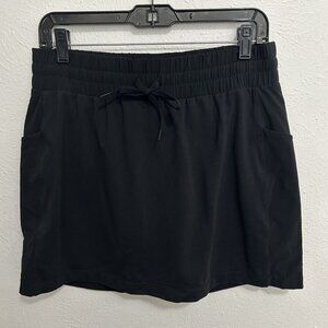 Athleta Excursion Hybrid Skort Black Knit Pull On Side Pocket Skirt Size Small‎